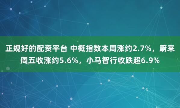 正规好的配资平台 中概指数本周涨约2.7%，蔚来周五收涨约5.6%，小马智行收跌超6.9%