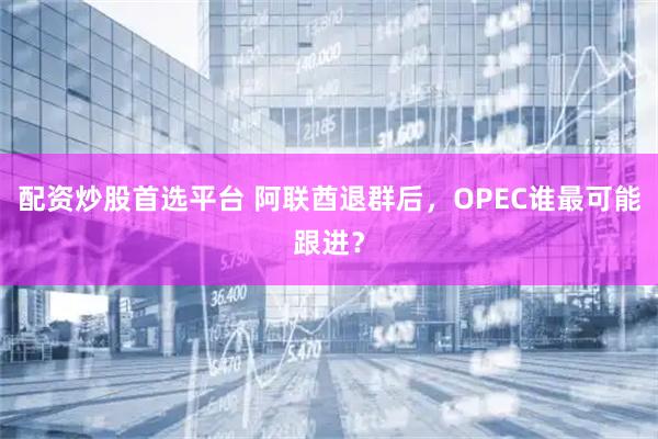配资炒股首选平台 阿联酋退群后，OPEC谁最可能跟进？